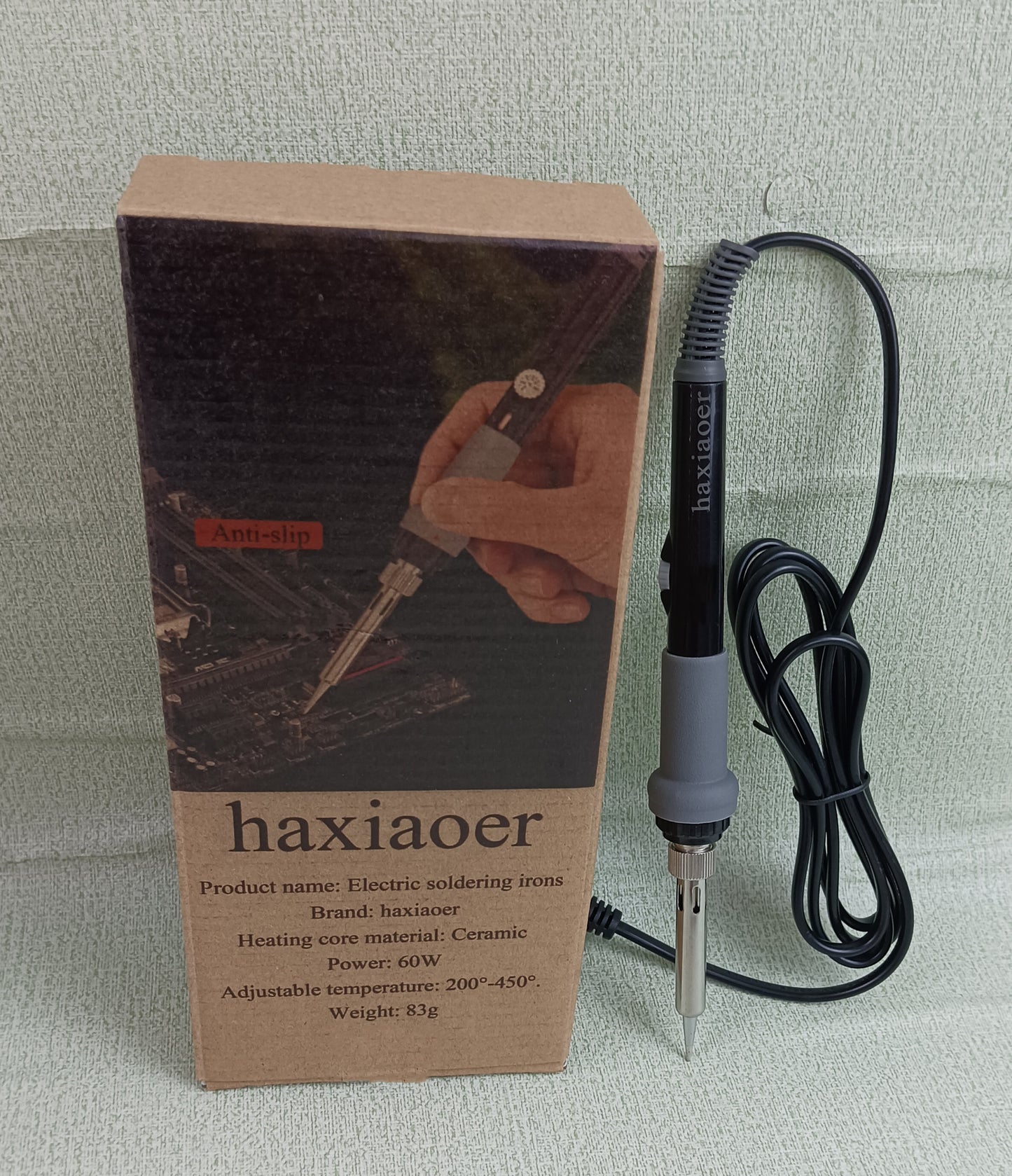 haxiaoer electric soldering irons adjustable temperature gray copper head high quality durable head endothermic soldering iron thermostatic soldering gun for home use