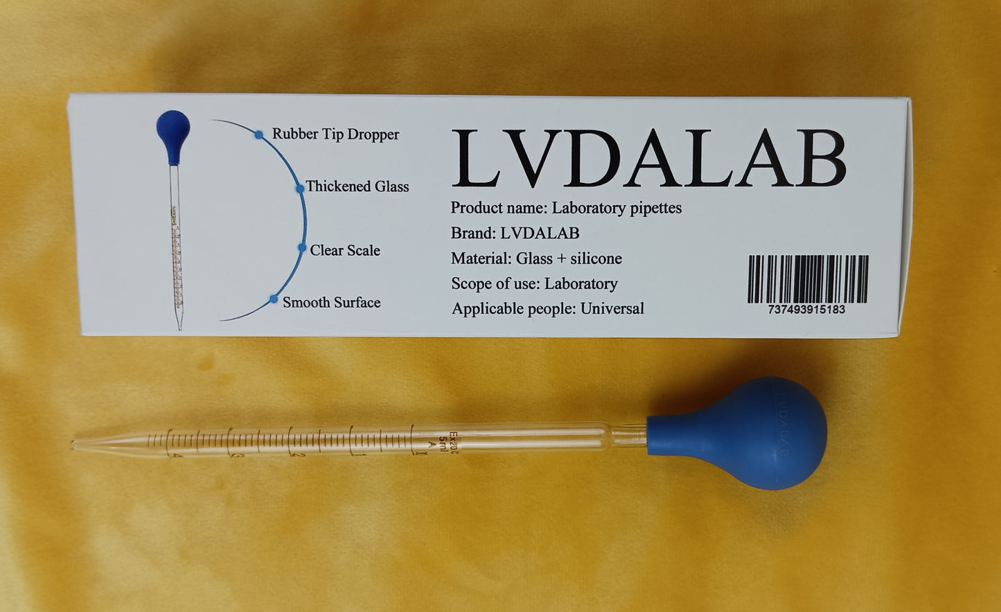 LVDALAB Laboratory pipettes glue tip burette graduated pipette burette glass pipette with rubber suction bulb graduated chemistry pipettes laboratory equipment