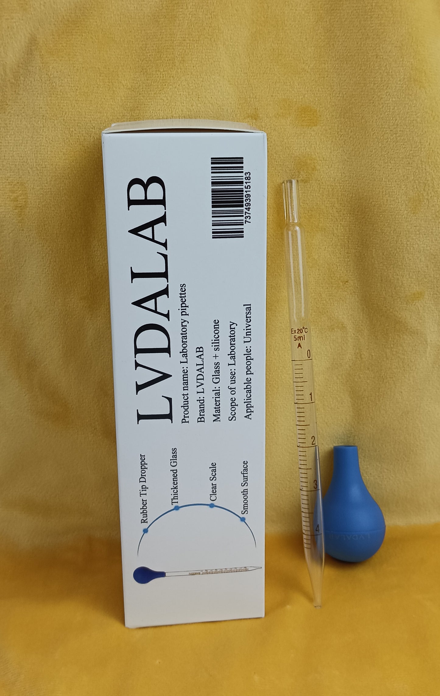 LVDALAB Laboratory pipettes glue tip burette graduated pipette burette glass pipette with rubber suction bulb graduated chemistry pipettes laboratory equipment