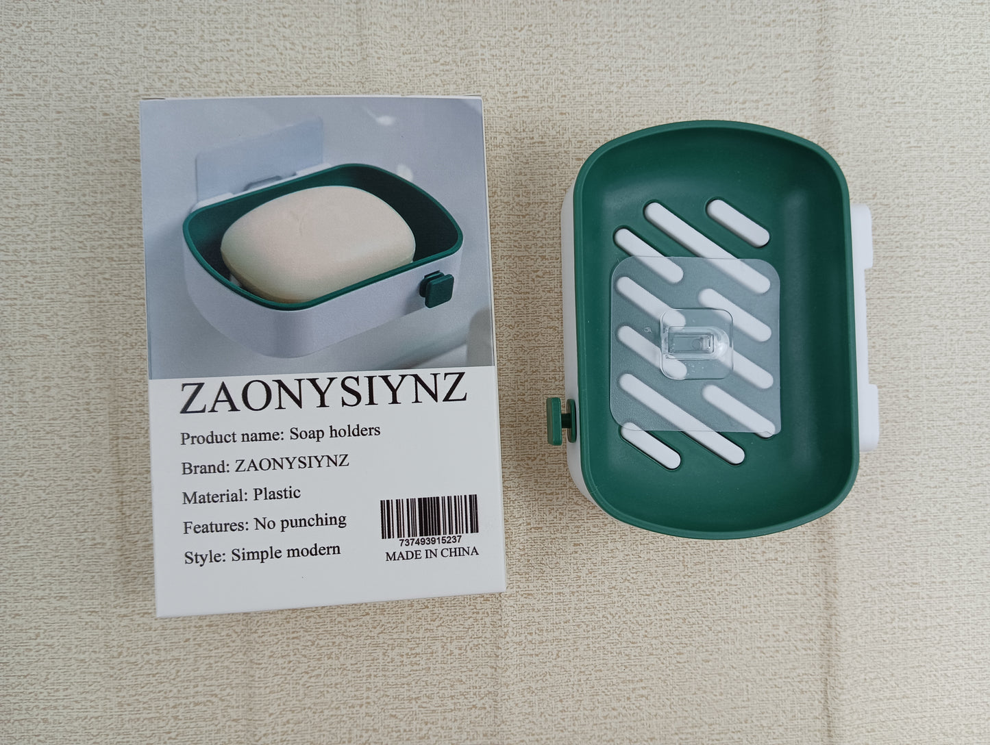 ZAONYSIYNZ Soap holders and boxes no-punch soap box double drain large wall mounted soap box bathroom soap box soap holder