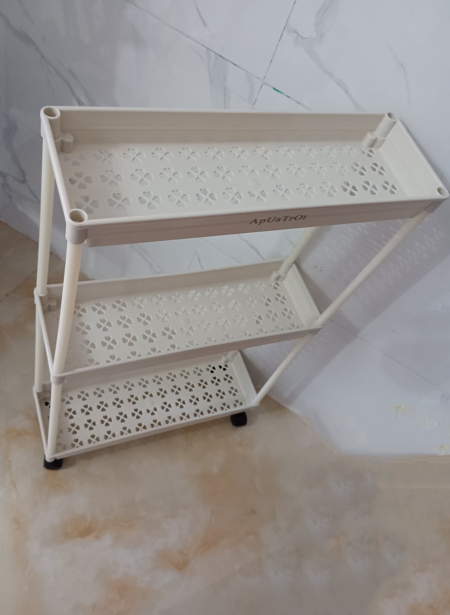 ApUaTrOt Trolleys Trolley Shelf Floor Standing Kitchen Vegetable Basket Multi Tier Mobile Bathroom Bathroom Bedside Snack Storage Bookshelf